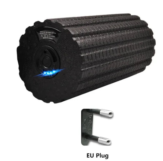 Electric Foam Roller with Vibration Massage - 4 Speed Column for Deep Tissue Muscle Relaxation - USB Rechargeable for Home Gym and Yoga Use