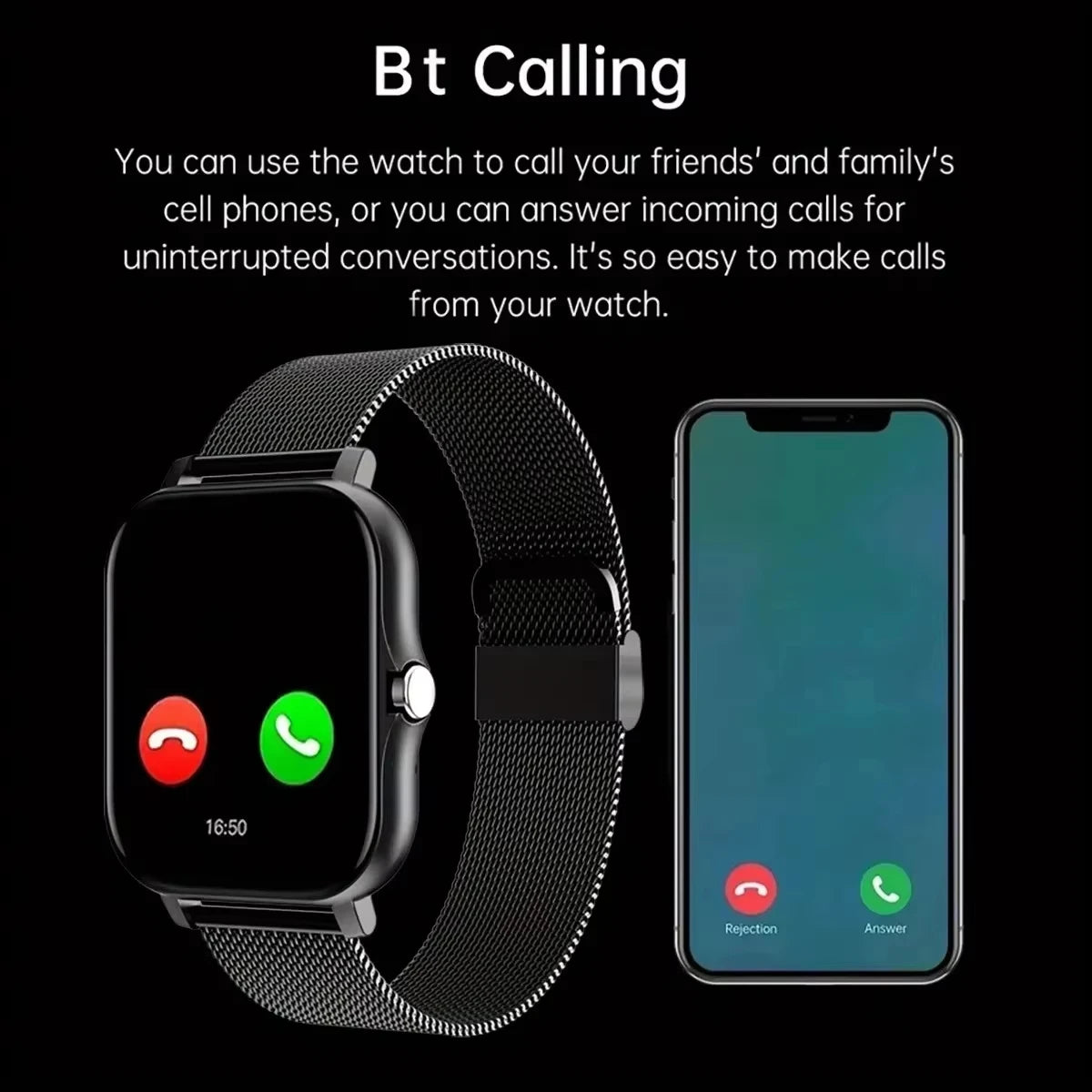 LAXASFIT Smart Watch for Men Women Gift Sports Fitness Watches Bluetooth Calls Digital Smartwatch Wristwatch